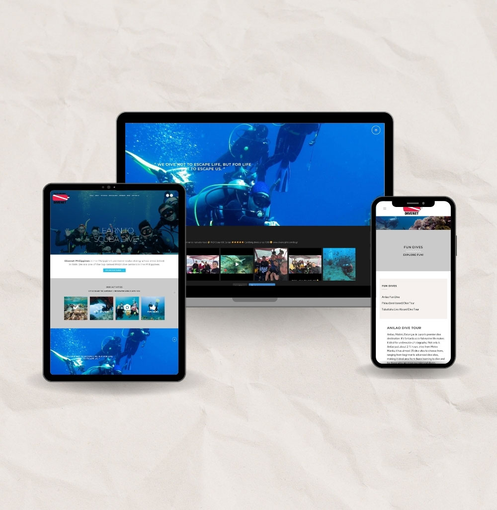Divenet Philippines site screenshot