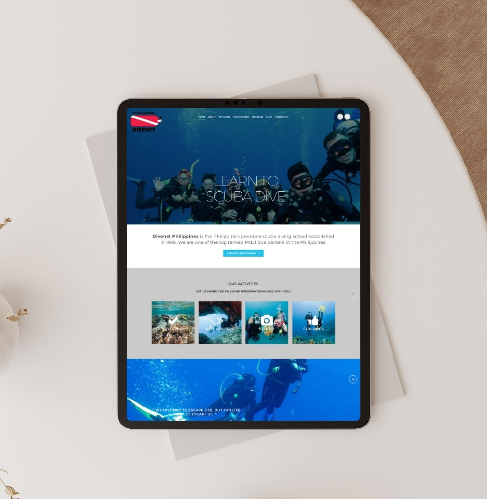 Divenet Philippines site screenshot