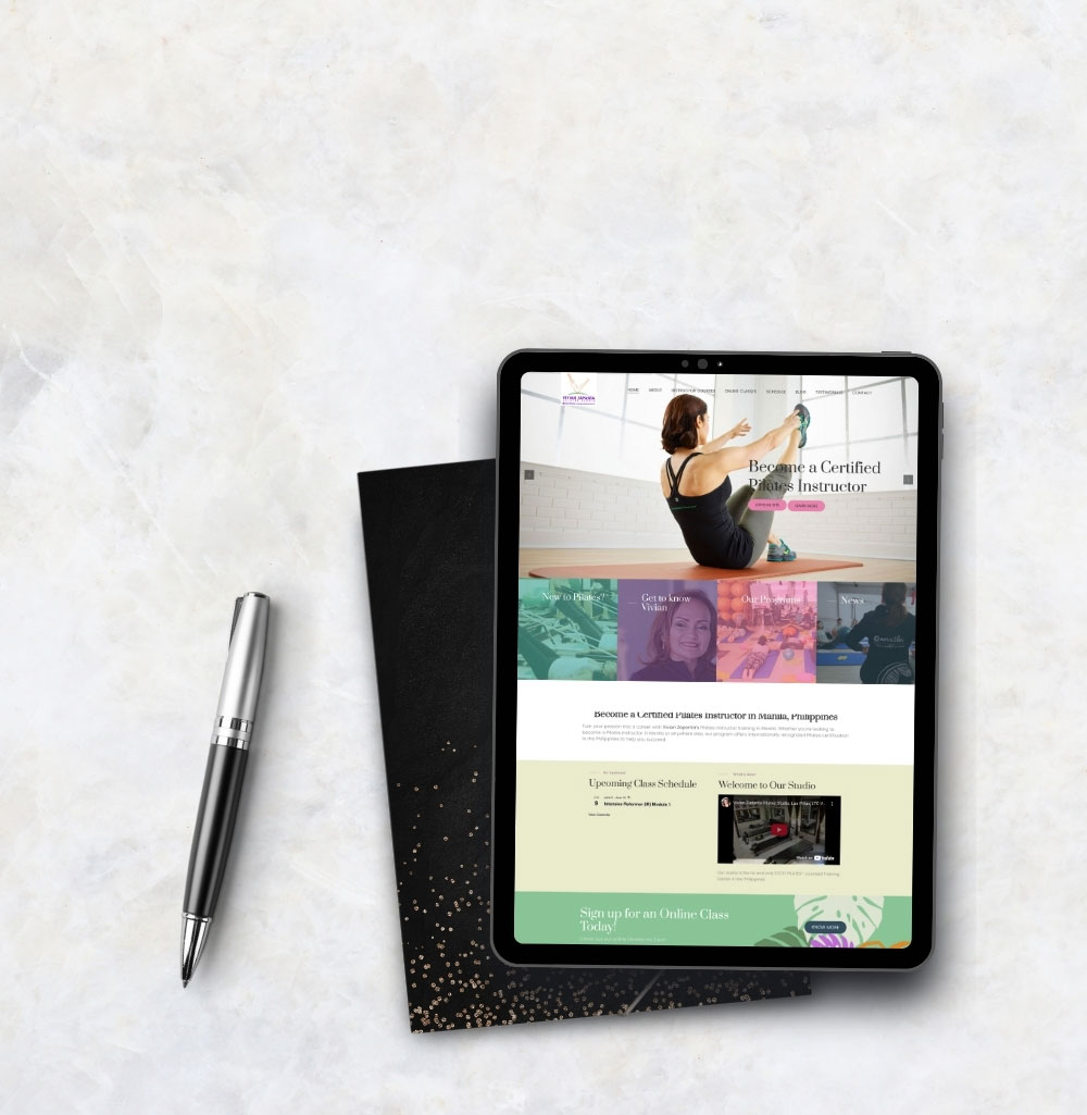 Vivian Zapanta Pilates site screenshot