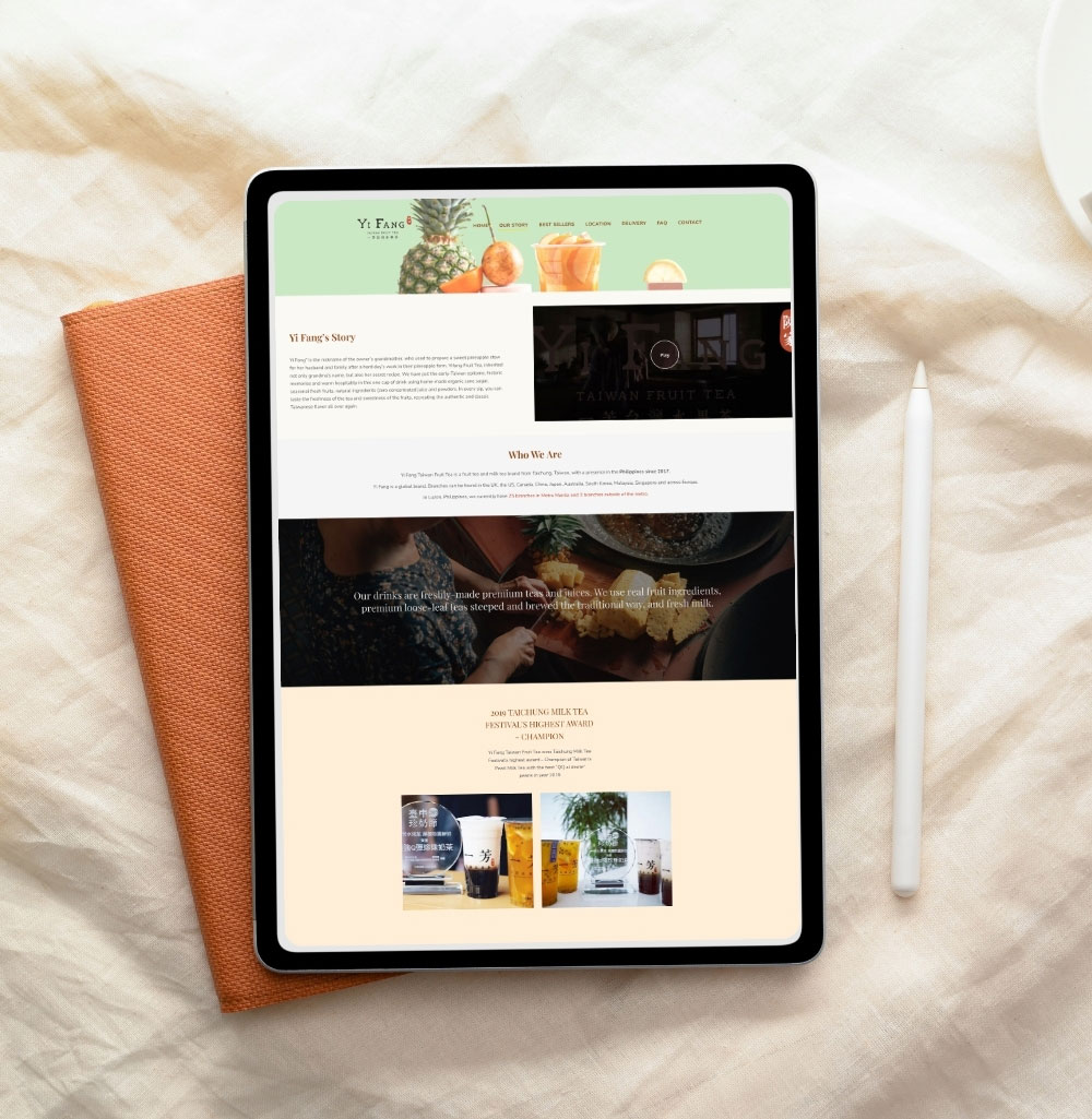 Yifang Tea site screenshot